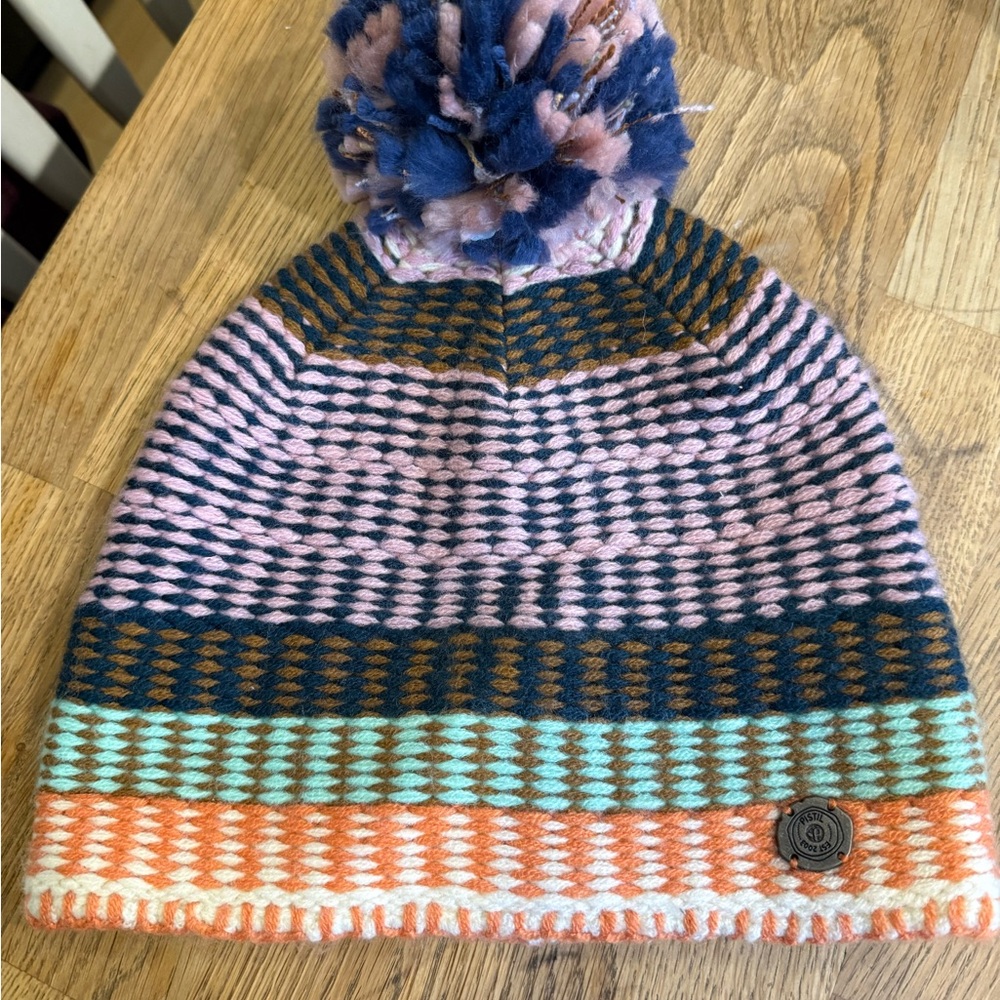 Pistil Multicolor Knit Beanie with Pom-Pom